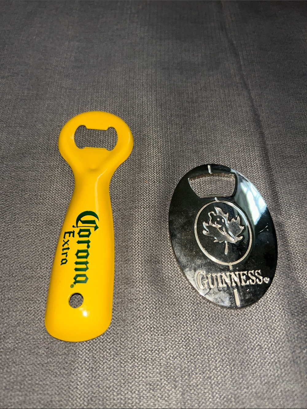 Corona Yellow and Guinness Branded Bottle Openers Key Holder
